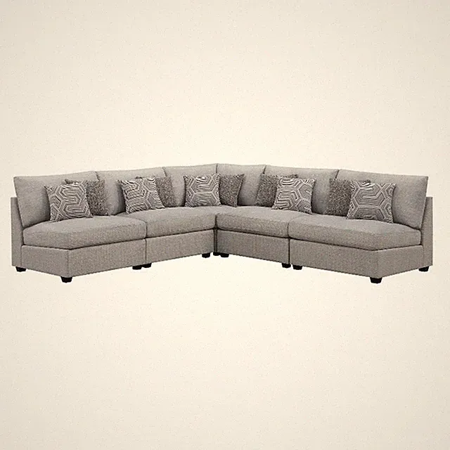 Cambria 5-piece Upholstered Modular Sectional Sofa Grey