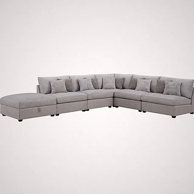 Cambria 6-piece Upholstered Modular Sectional Sofa Grey