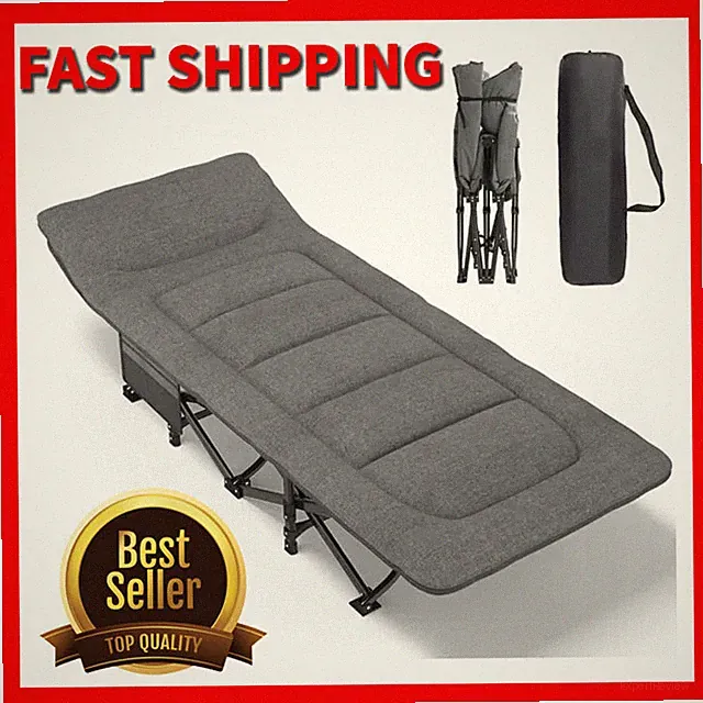 Camping Cot Folding Sofa Bed Guest Bed Portable Recliner Sun Lounger