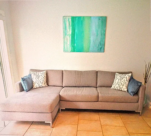 Can Deliver 8 Ft MCM Sectional Couch Sofa Gray