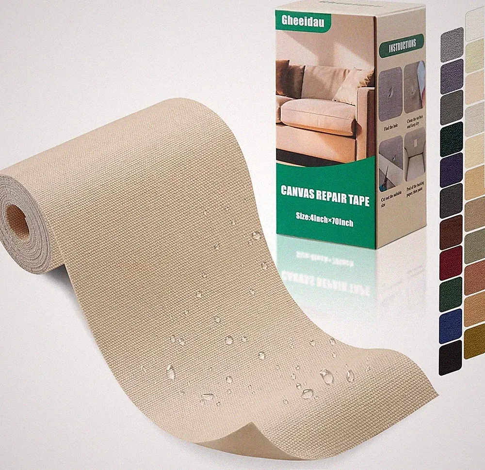 Canvas Repair Tape Fabric Patch Self Adhesive Furniture Sofa Bed Curtain 4×70 In