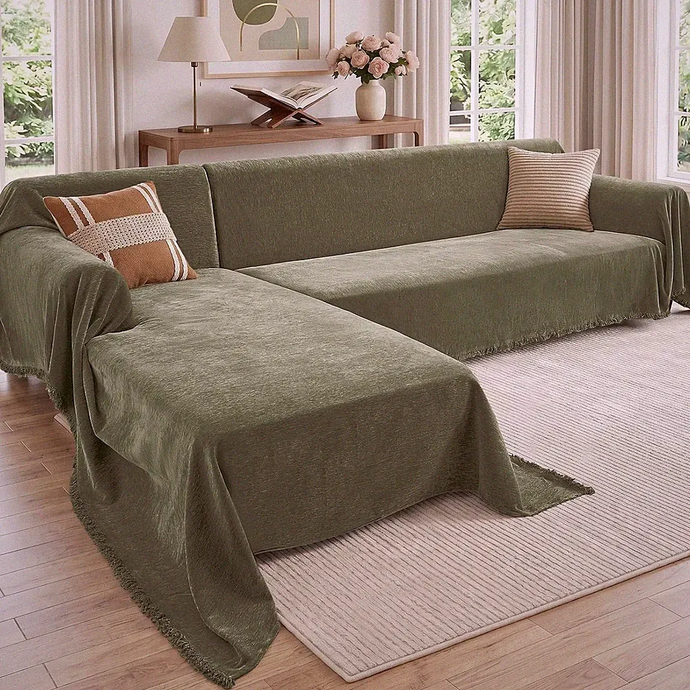 CAPALOCA Sectional Couch Covers for Sofa Washable L Shaped Couch Cover XXL