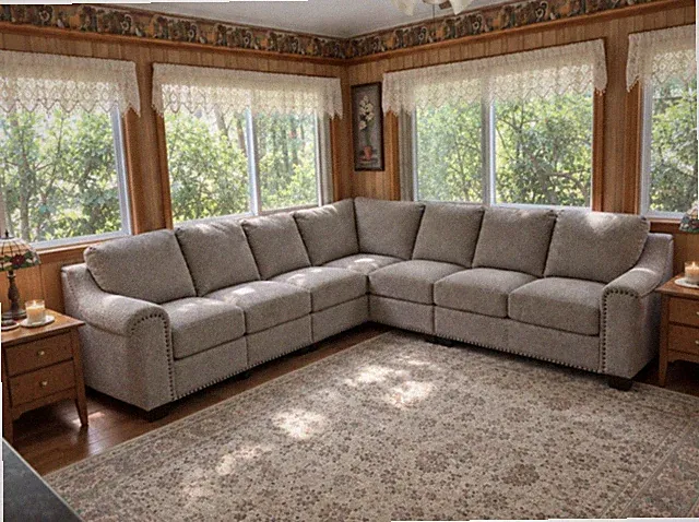 Caravan Collection Furniture L Shaped 5-pc. Sectional Sofa Couch With Pillows