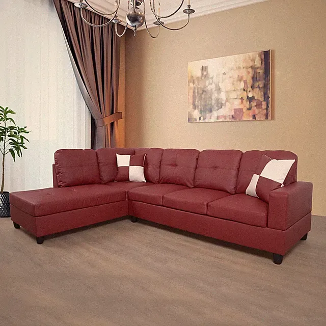 Carlin 2 Piece Left Facing Sectional Sofa, Red