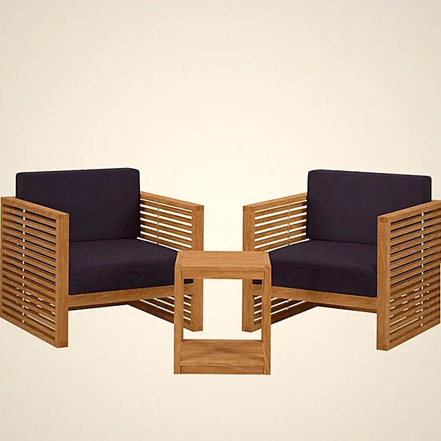 Carlsbad 3-Piece Teak Wood Outdoor Patio Set