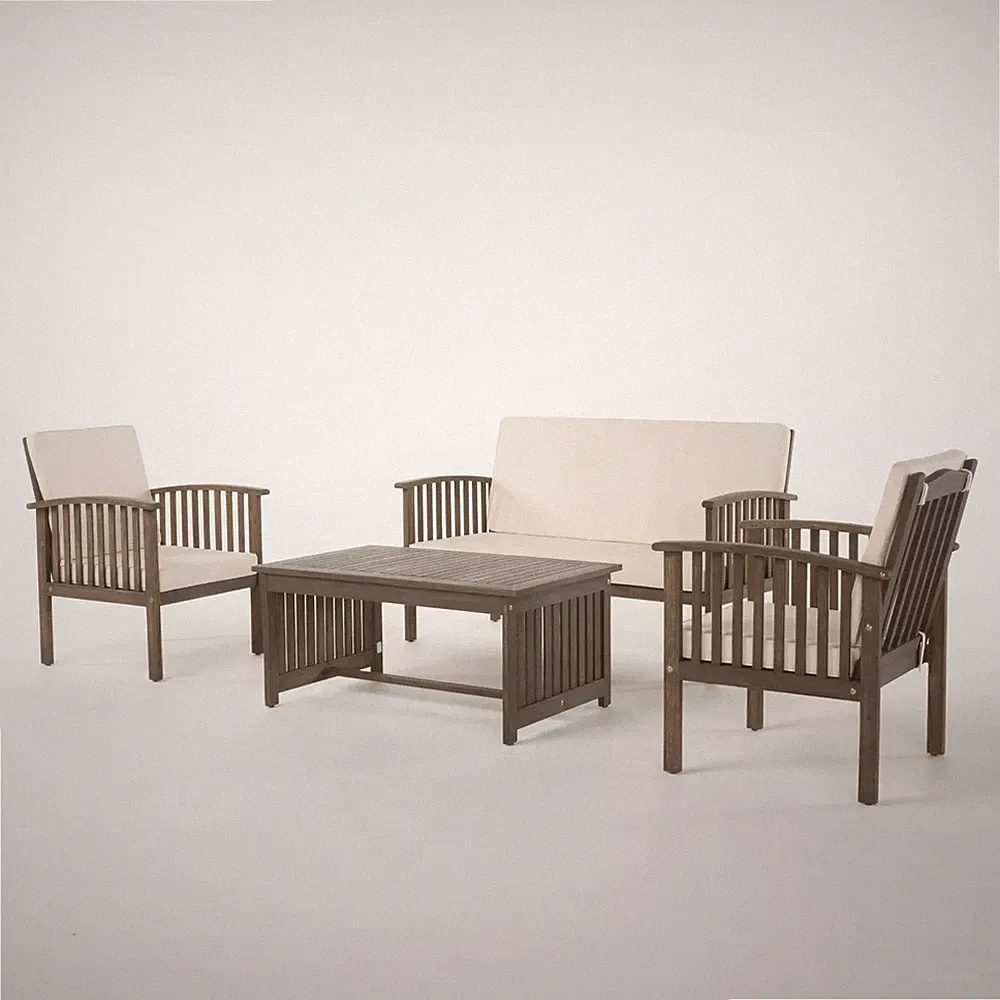 Carolina 4-Piece Outdoor Acacia Patio Sofa Set by Christopher Knight Home