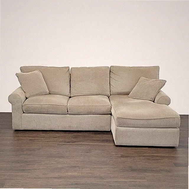 Cascadia Beige Sectional Sofa with Chaise and Pillows