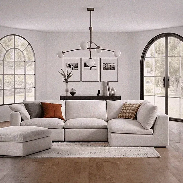 Castlery Dawson Chaise Sectional Sofa with Ottoman