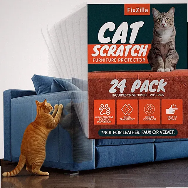 Cat Scratch Furniture Protector, 24-Pack - Heavy-Duty Shield