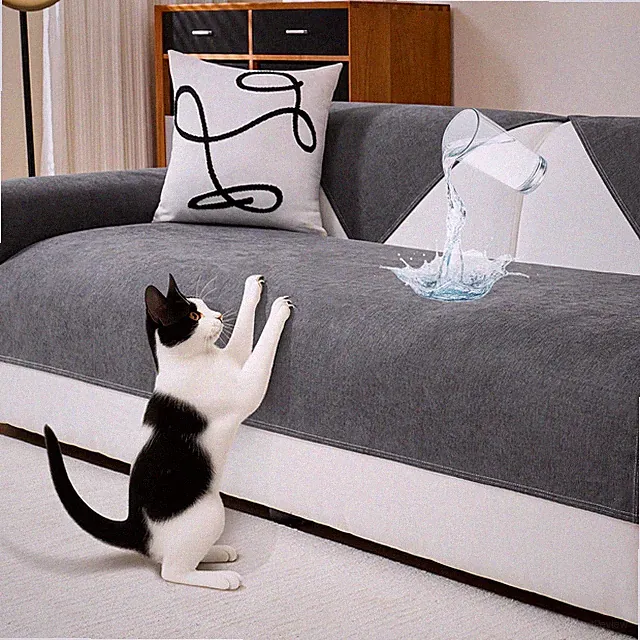 Cat-Scratch Resistant Couch Cover, Waterproof Sectional Sofa Cover, Anti Slip...