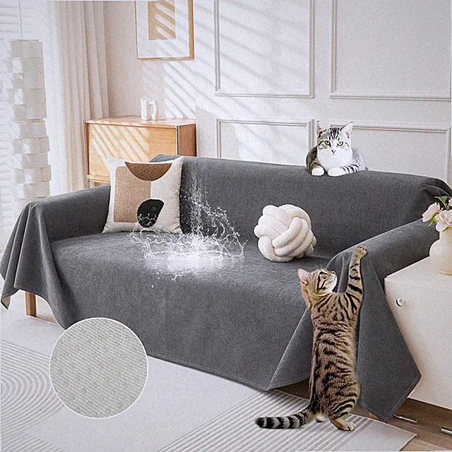 Cat-Scratch Resistant Couch Cover, Waterproof Sofa Cover for 3 Cushion Couch...