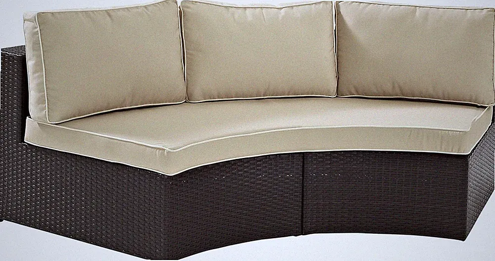 Catalina 3-Person Wicker Outdoor Sectional Sofa for Patio & Poolside