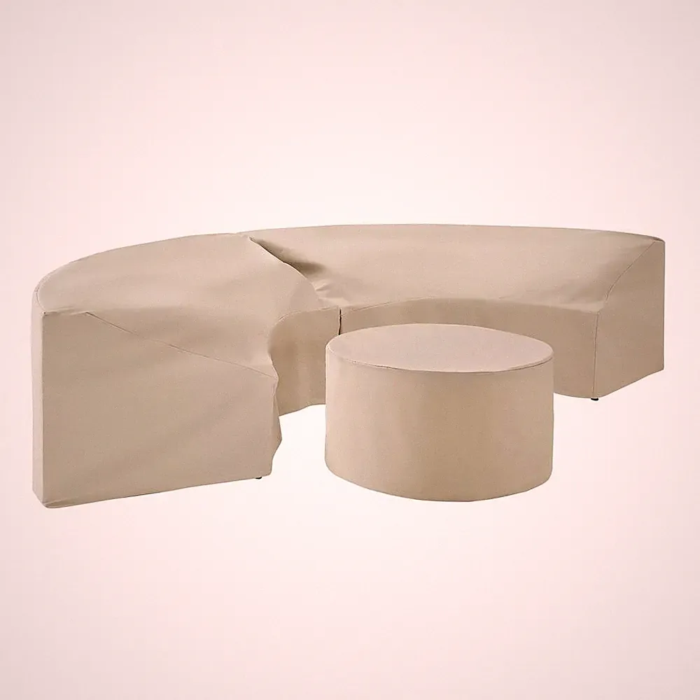 Catalina 3Pc Outdoor Furniture Cover Set, 2 Round Sectional Sofas & Coffee...