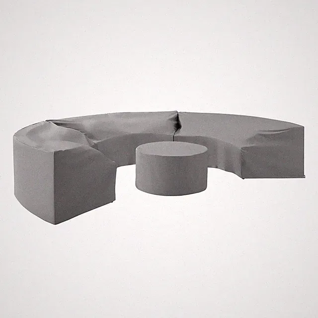 Catalina 4Pc Outdoor Furniture Cover Set, 3 Round Sectional Sofas & Coffee...