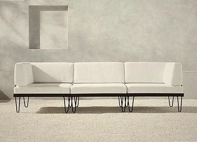CB2 Rossi Outdoor Mid Century Modern Contemporary Sectional Patio Sofa