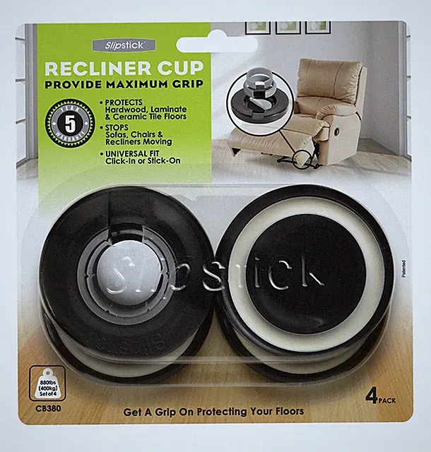 CB380 Recliner Gripper Feet Floor Protectors (Set of 4) Non Slip, Fits 1", 1-...
