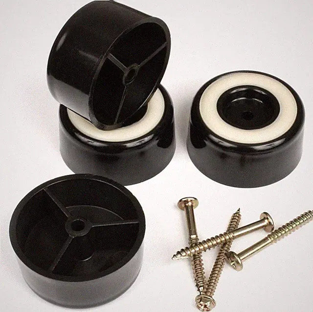 CB511 1 Inch Tall Floor Protector Furniture Feet with Non Slip Rubber Grip (Set
