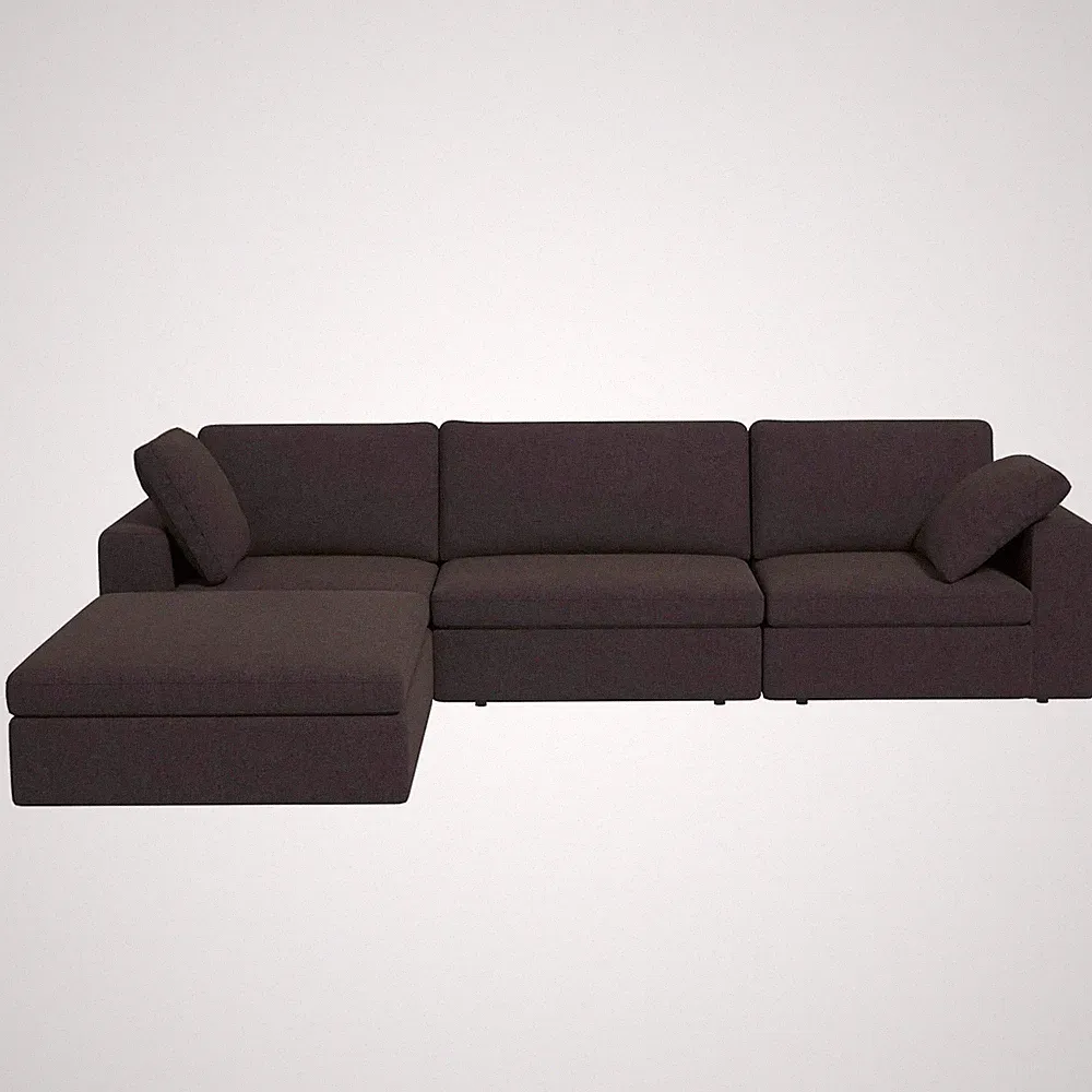 Cecilia Modular Corner Sectional Modern Fabric Sofa Dark Gray