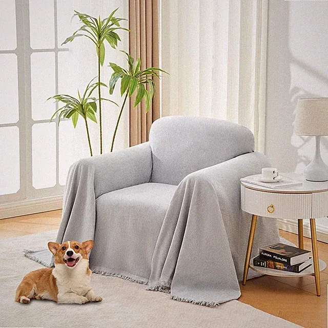 Chair Cover for Washable Sectional Couch Covers, Chair(71"x91"), Light grey |...