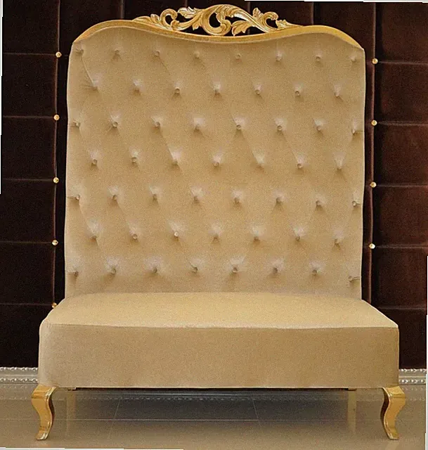 Chaise High Back Sofa - Double High Back Chair - Adonis II Beige High Back Sofa