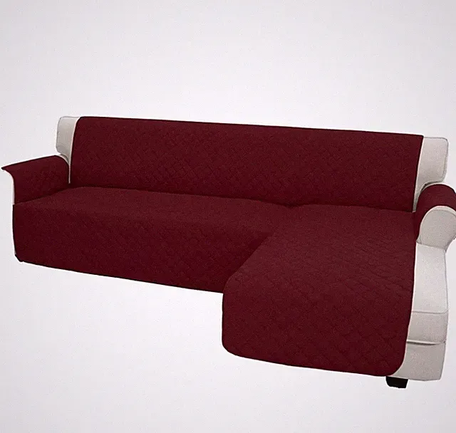 Chaise Lounge Sectional Sofa COUCH SLIPCOVER Waterproof Reversible RED X-Large