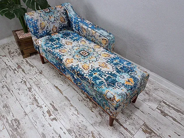 Chaise lounge sofa, Upolstered sofa, Blue daybed, Living room sofa, Sleeper sofa