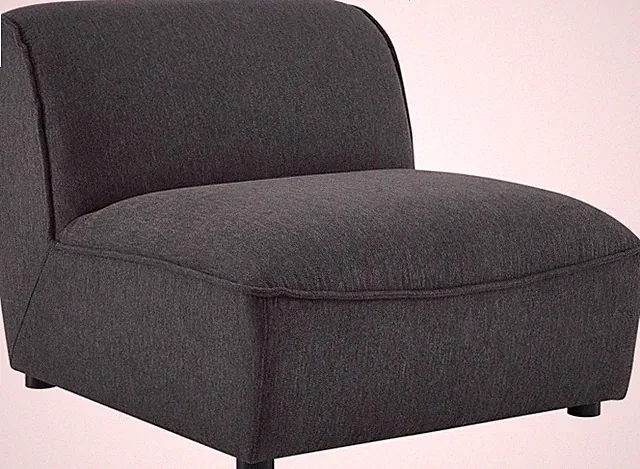Charcoal Fabric Upholstered Armless Chair for Comfy Sectional Seating