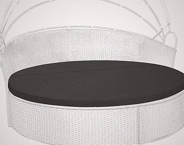 Charcoal Gray Waterproof Round Patio Daybed Cover - 75 Inch