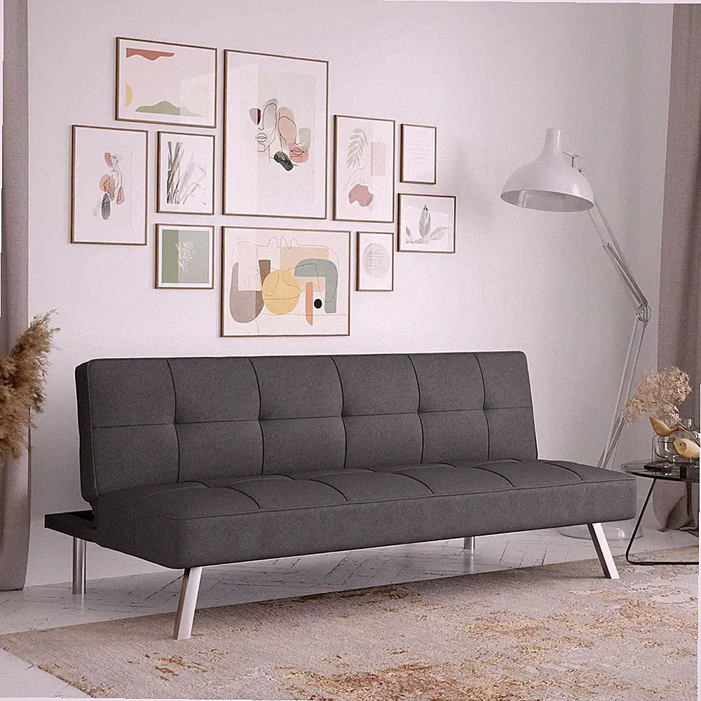 Charcoal Rane Convertible Sofa Bed - Stylish & Versatile for Any Space