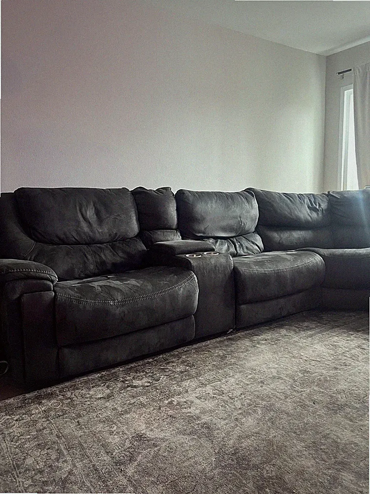 Charcoal recliner sectional