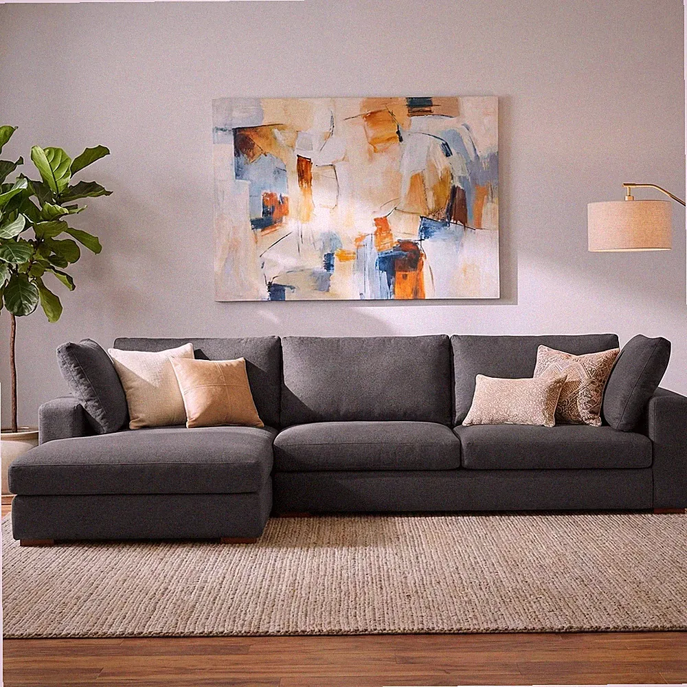 Charlie Left-Facing Sectional in Tightly Woven Performance Fabric