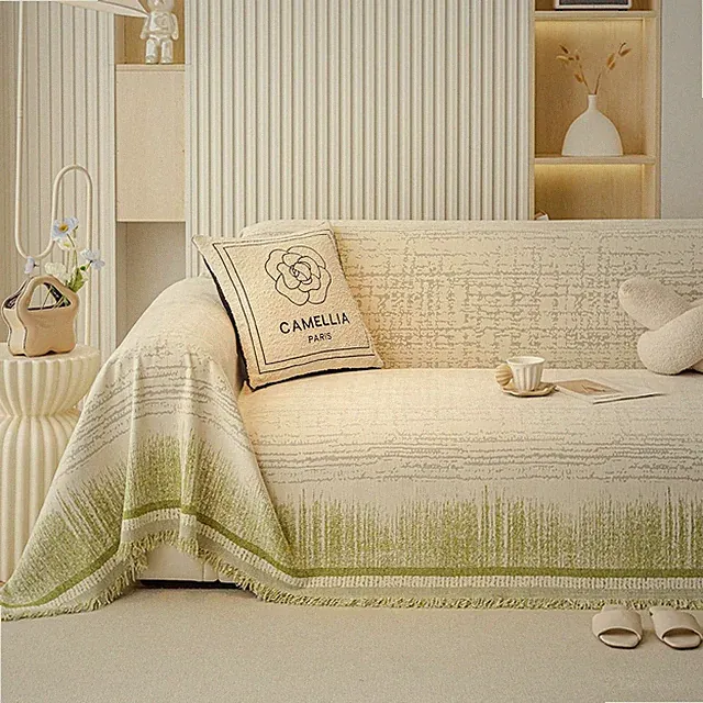Chenille Boho Sofa Couch Cover Blanket for 2/3/4 Seater Couch Pet Protector 71"W