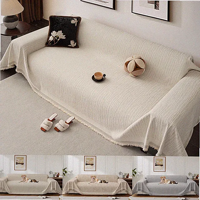Chenille Couch Cover Sofa Blanket Vintage Bohemian Anti-Slip Sofa Protector US