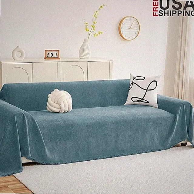 Chenille Couch Cover Sofa Protector Soft Durable Anti-Slip Washable Blanket New