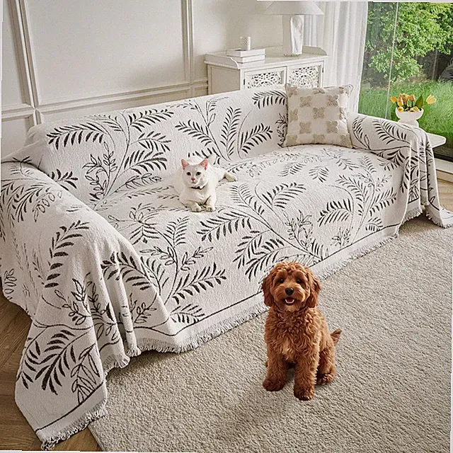 Chenille Couch Cover Washable Sofa Slipcover Non Slip Pet Furniture Protector