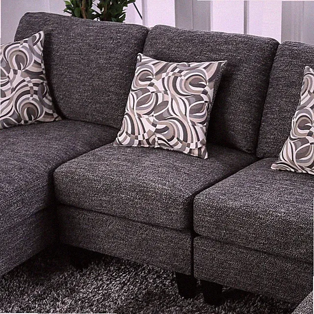 Chenille fabric conical leg sofa