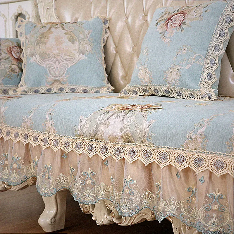Chenille Jacquard Sofa Cover Slipcover 3 2 Seater Lace Recliner Couch Protector