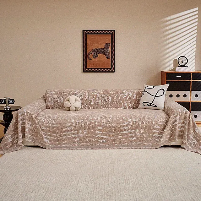 Chenille L-Shaped Sofa Cover - Pet Friendly, Machine Washable, 71 ‘x118’