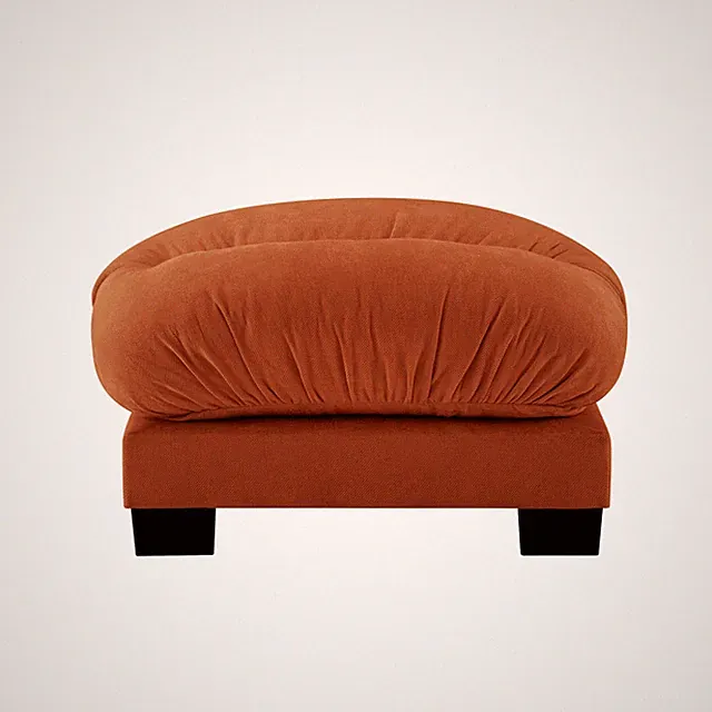 Chenille Ottoman, Orange Modular Sectional Sofa Accent Chair w/ Throw Pillows