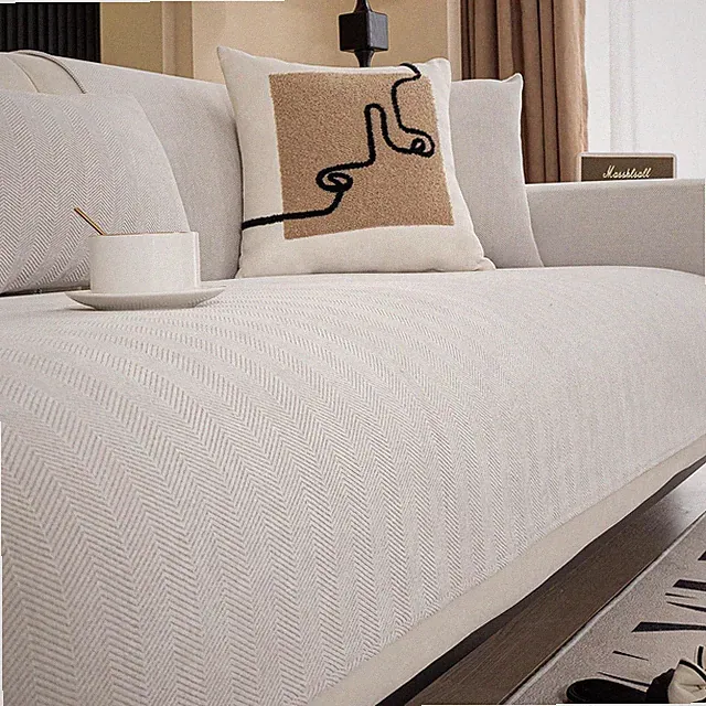 Chenille Sectional Sofa Couch Covers, Herringbone Couch Sofa Covers Washable...