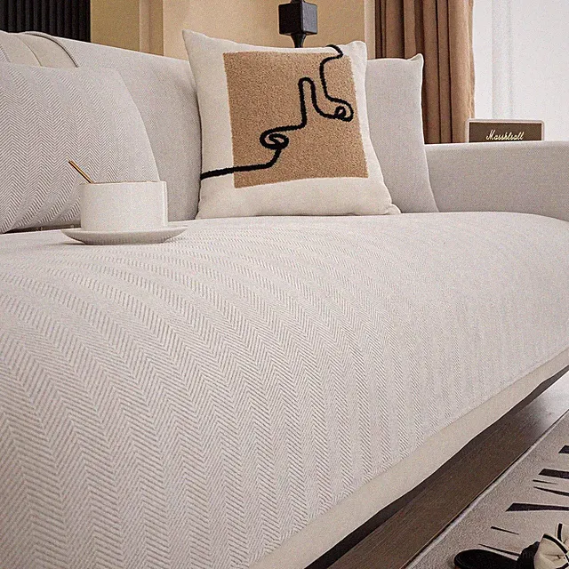 Chenille Sectional Sofa Couch Covers, Herringbone Couch Sofa Covers Washable...