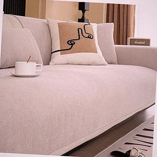 Chenille Sectional Sofa Covers, Herringbone Washable for Dogs, Funny Fuzzy