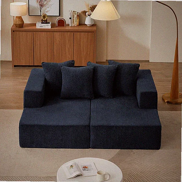Chenille Sectional Sofa– Modern Upholstered Chaise with Plush Seating, Fixed Cus