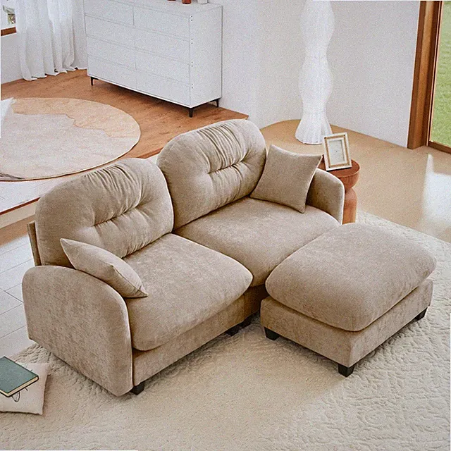 Chenille Sectional Sofa Modular L-Shaped w/ Ottoman for Living Room Bedroom