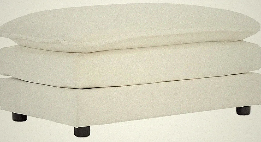 Chenille Sectional Sofa Ottoman for Living Room Cloud Couch Set (Beige)