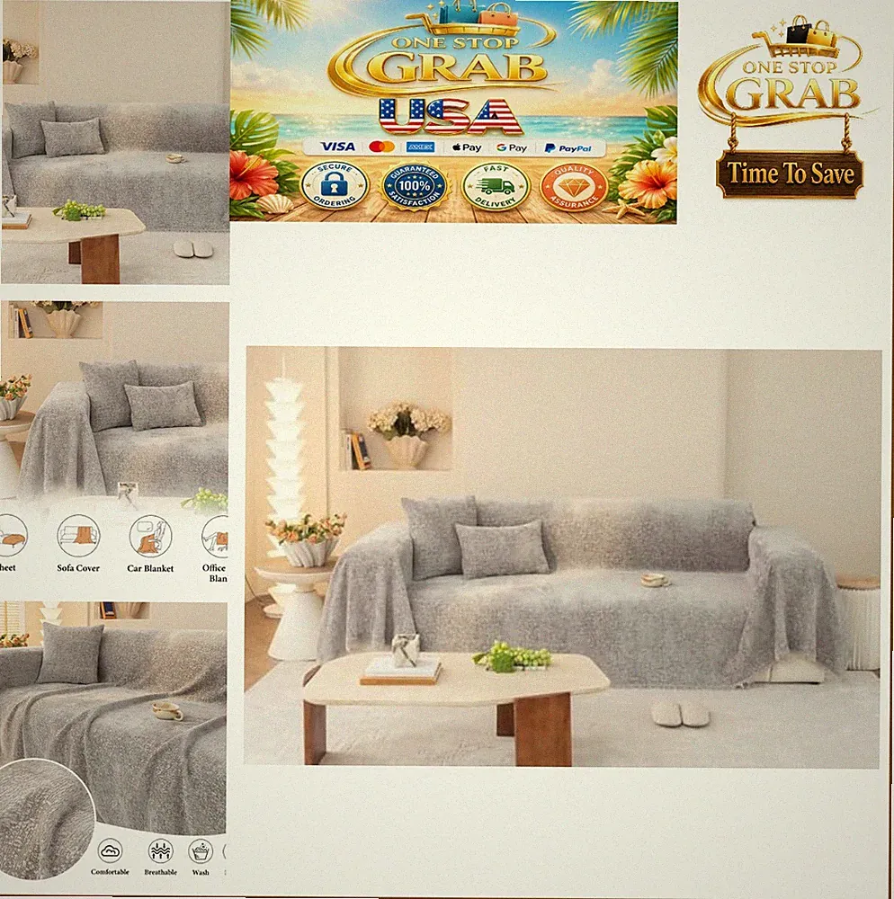Chenille Sofa Cover 71x118 Inch Gray Couch Slipcover for Sectional L-Shape