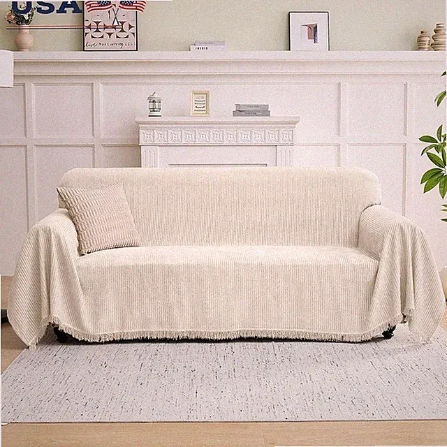 Chenille Sofa Cover Fur Resistant Skin Friendly Easy Installation Multi Use
