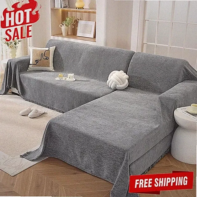 Chenille Sofa Cover Sectional Protector Washable Anti Scratch Soft Fabric New