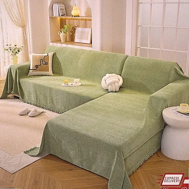 Chenille Sofa Cover Set Sectional L Shape Couch Full Protection Washable New