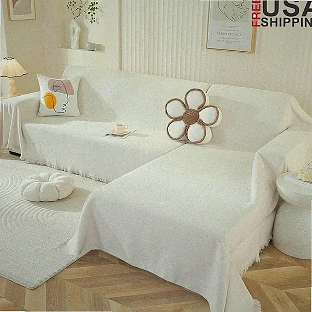Chenille Sofa Cover Set Stretch Couch Protector L Shaped Sectional Sofa New